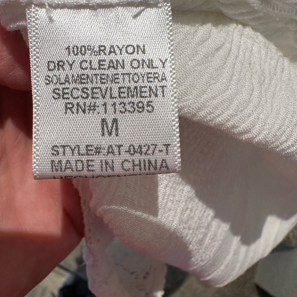 Aryn K. Anthropologie White Gold Crocheted Gauze Embellished Boho Blouse medium - Picture 10 of 15